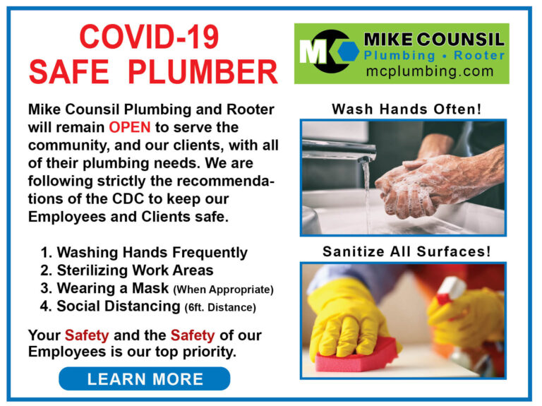 Mike Counsil Plumbing COVID-19 Safe Plumbing Tips