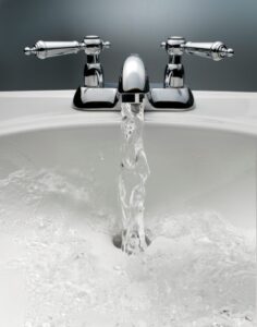 Water coming out of sink faucet