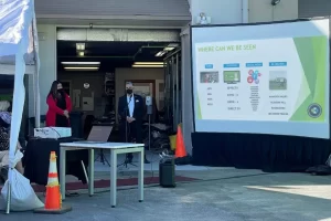 Angelo giving a presentation at a Mike Counsil Plumbing and Rooter event