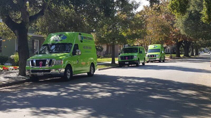 Mike Council Plumbing and Rooter Trucks in front of a house in the San Jose, CA Area