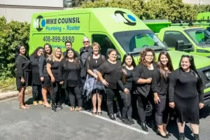 The Mike Counsil Plumbing and Rooter team assembled in San Jose, CA